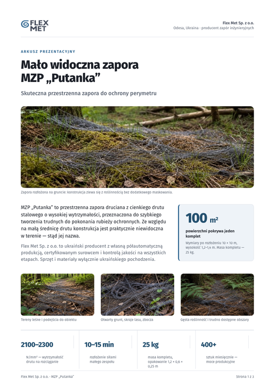 MZP „Putanka” — arkusz prezentacyjny
